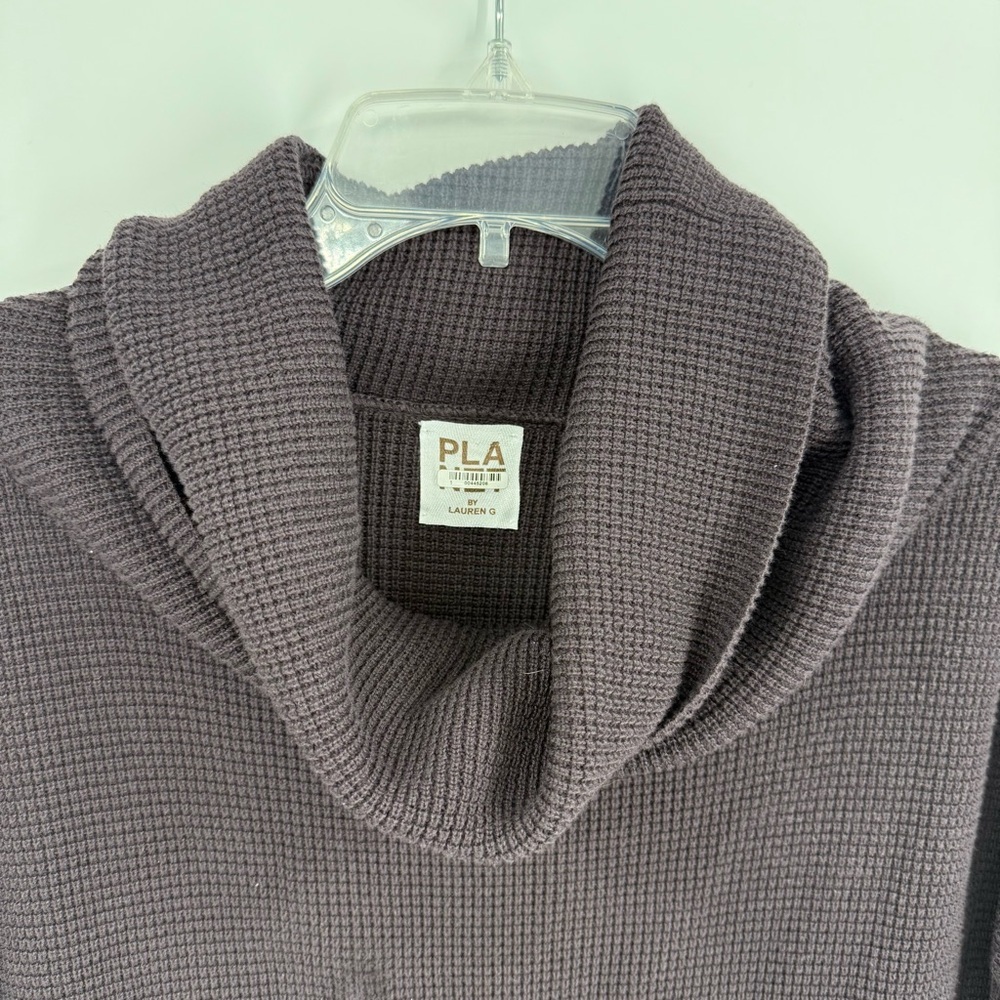 Planet by Lauren G Womens Cowl Neck Pima Cotton Waffle Sweater One Size
